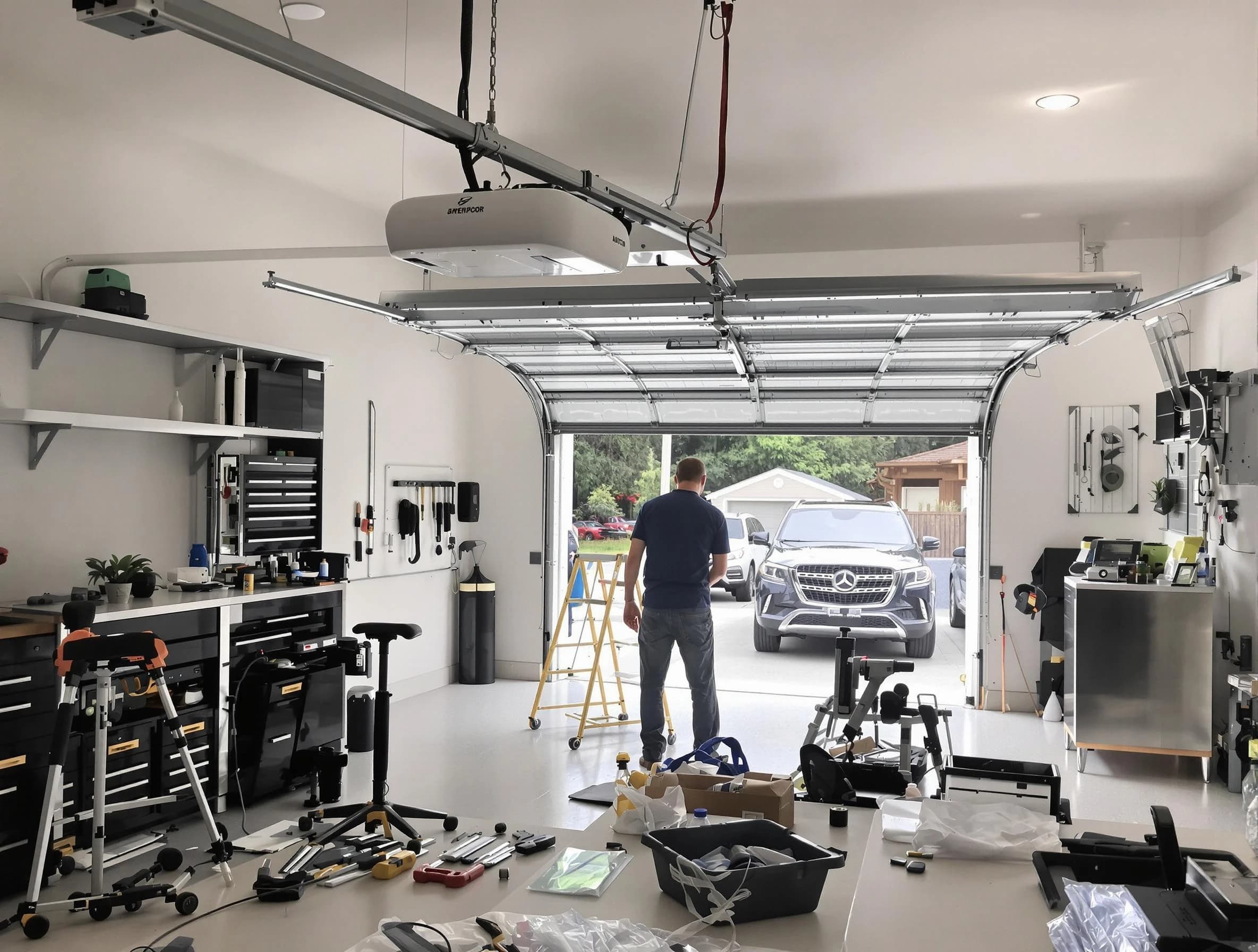 Garage door opener installation by Noble Garage Door Repair in Noble