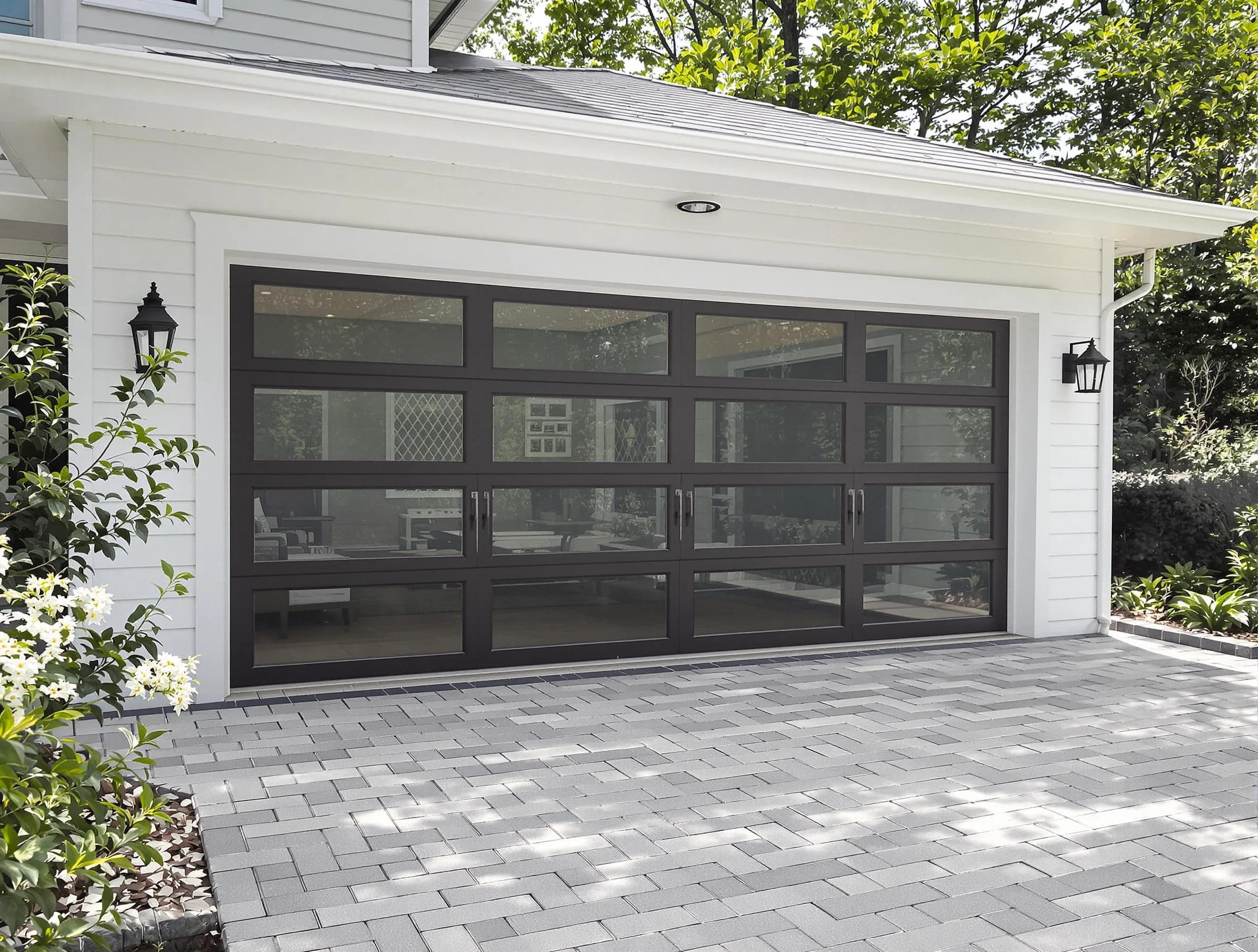 Noble Garage Door Repair design specialist presenting custom garage door options to Noble homeowner
