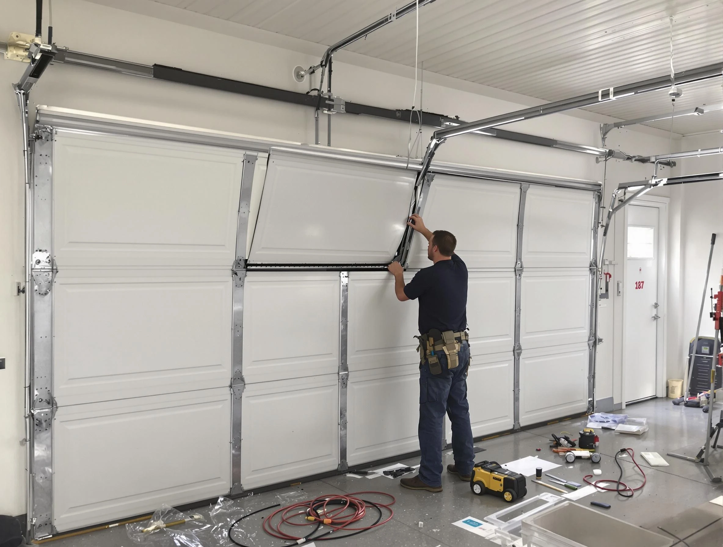 Garage Door Section Replacement in Noble