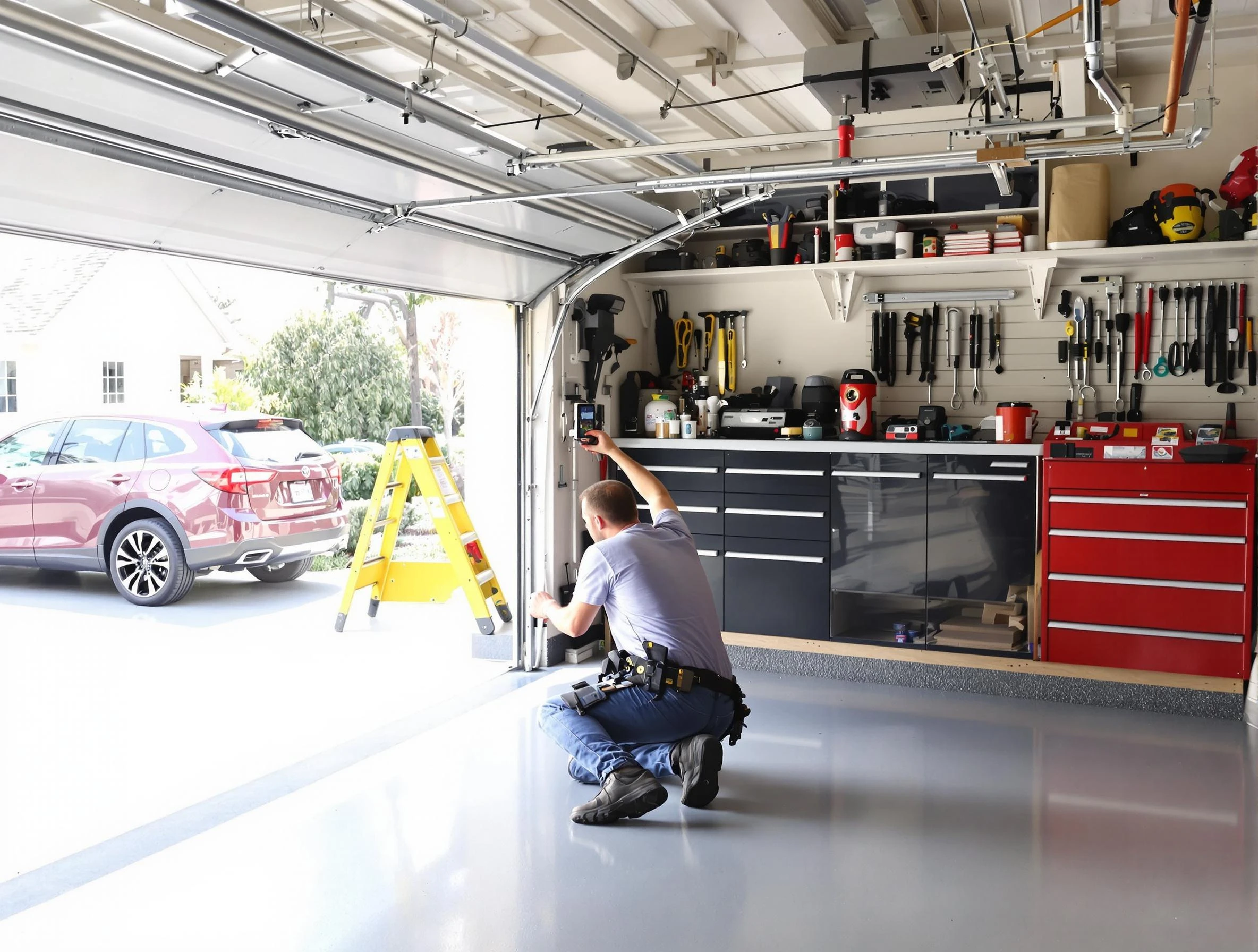 Local garage door repair service by Noble Garage Door Repair in Noble