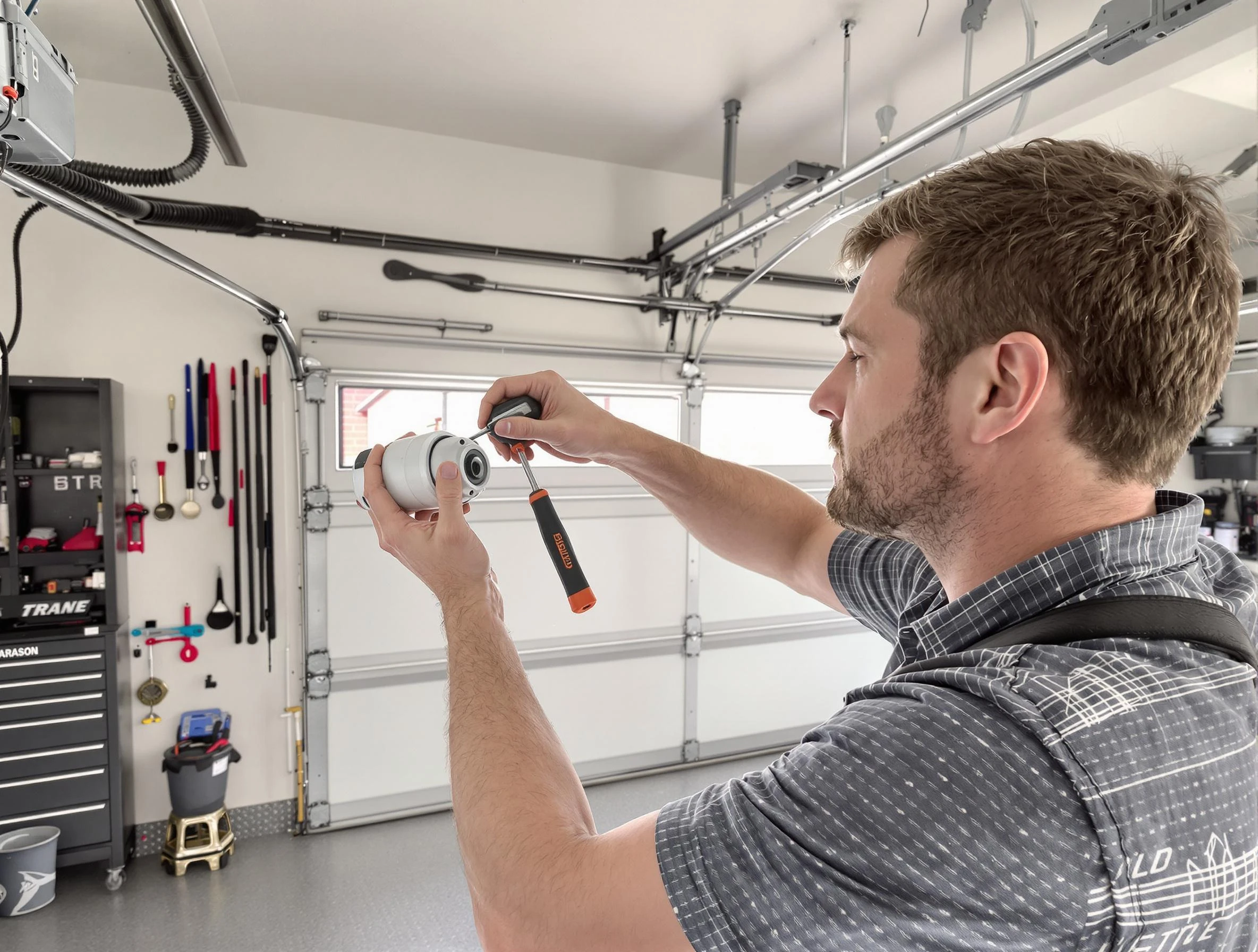 Garage door opener repair service by Noble Garage Door Repair in Noble